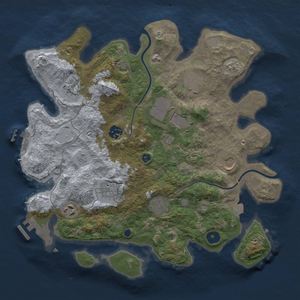 Rust Map: Procedural Map, Size: 3500, Seed: 659910214, 14 Monuments