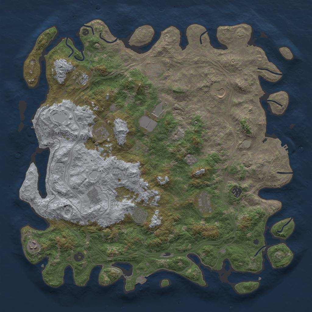 Rust Map: Procedural Map, Size: 4800, Seed: 1923224717, 19 Monuments