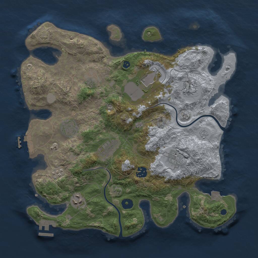 Rust Map: Procedural Map, Size: 3500, Seed: 204970605, 15 Monuments