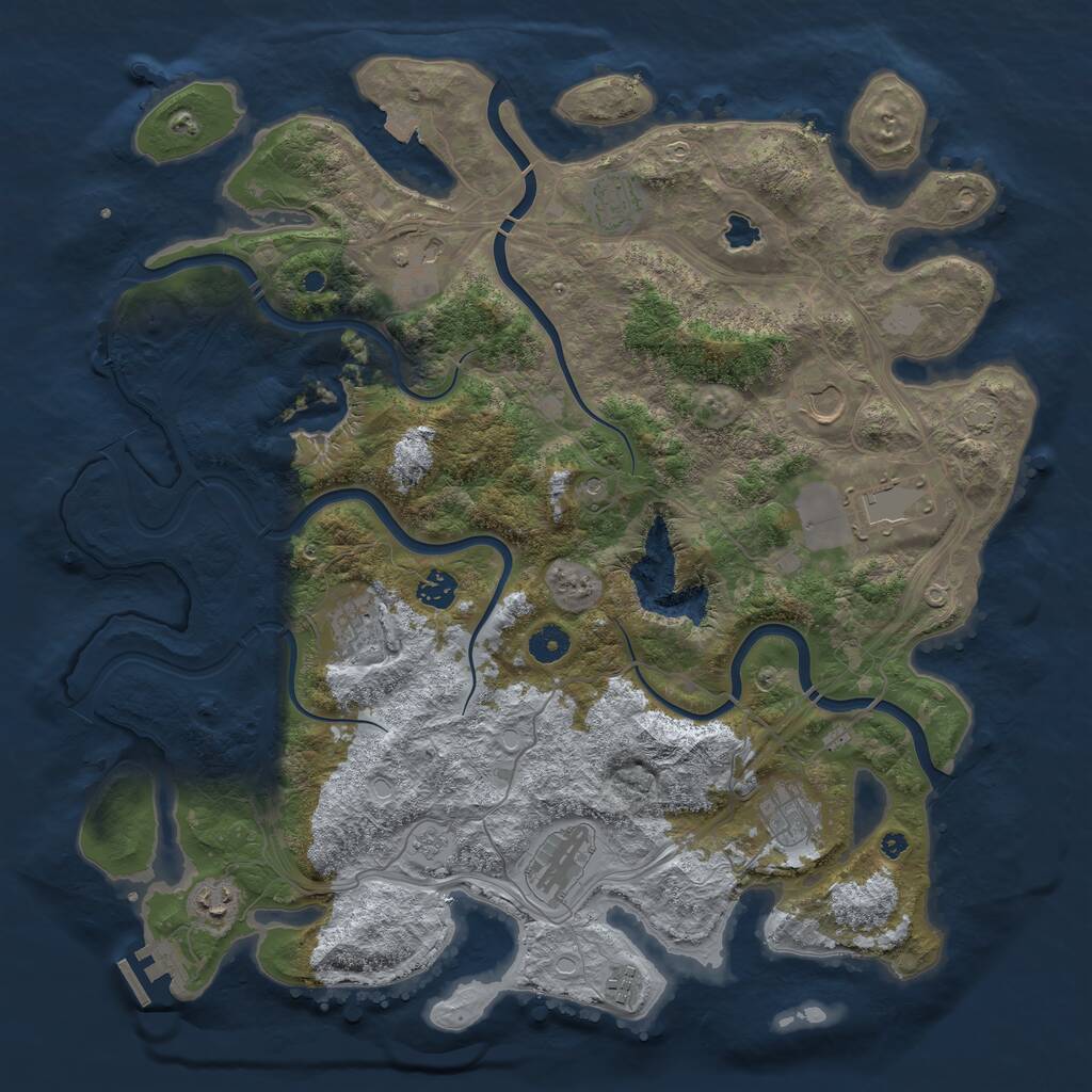Rust Map: Procedural Map, Size: 4250, Seed: 2847249, 15 Monuments