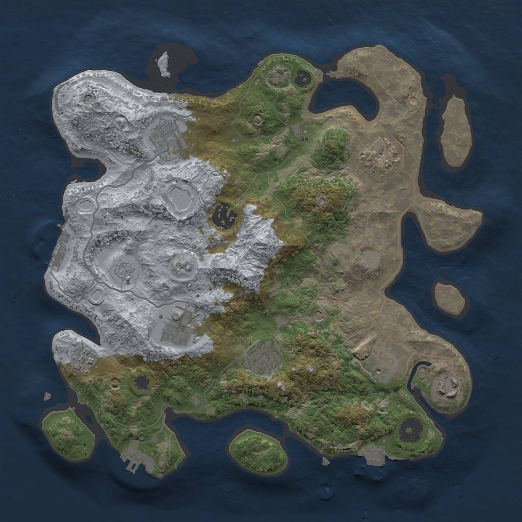 Rust Map: Procedural Map, Size: 3200, Seed: 119744562, 16 Monuments