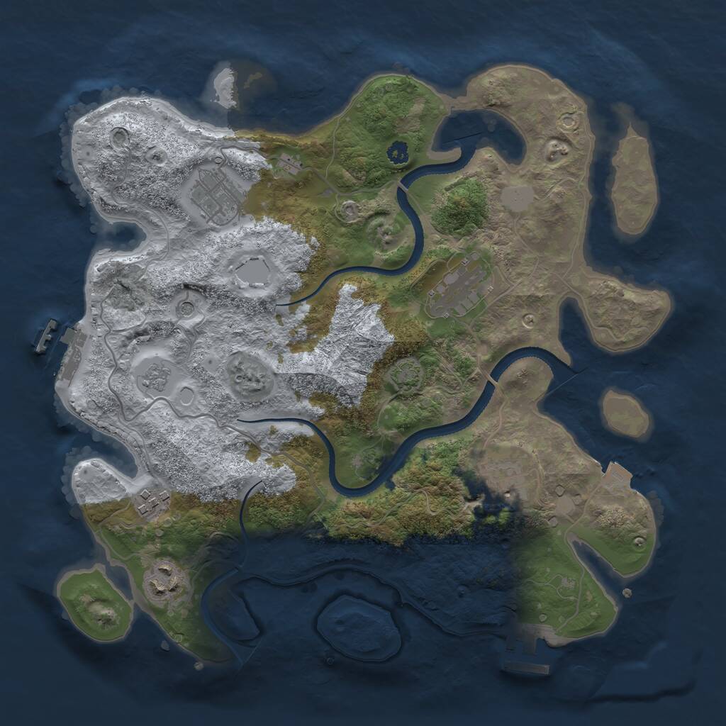 Rust Map: Procedural Map, Size: 3200, Seed: 119744562, 11 Monuments