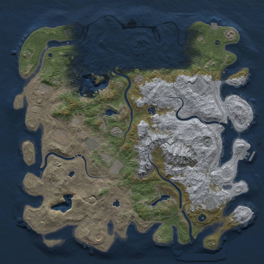 Rust Map: Procedural Map, Size: 5000, Seed: 751254, 15 Monuments
