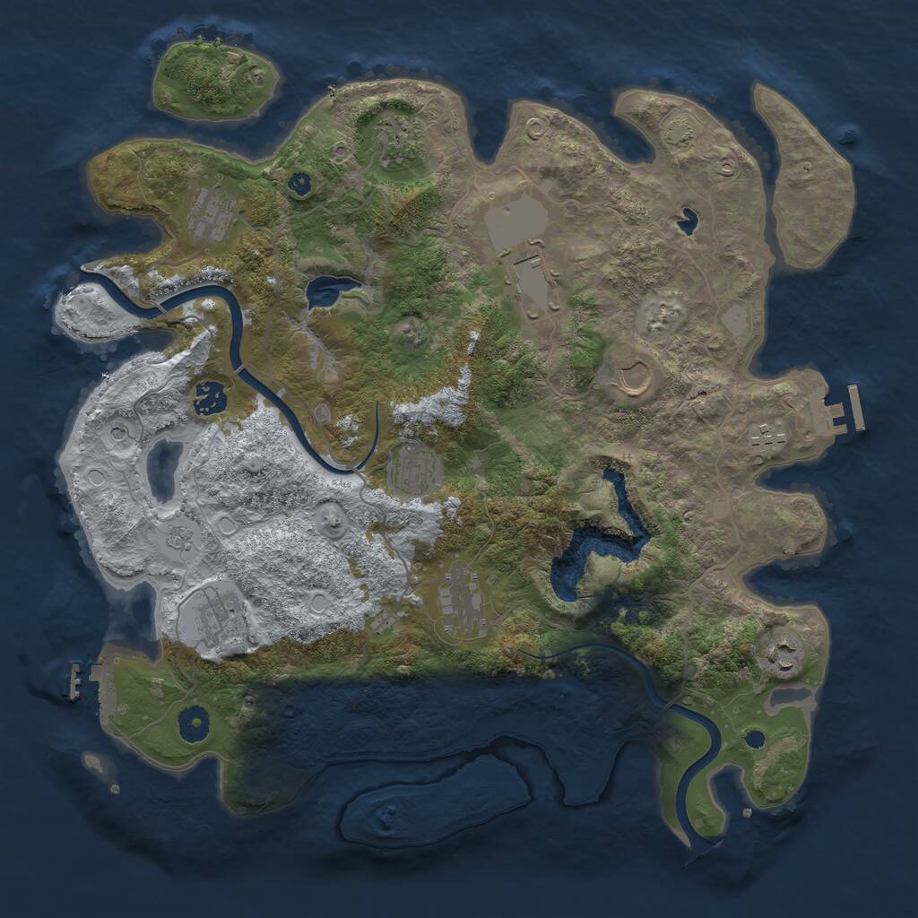 Rust Map: Procedural Map, Size: 4000, Seed: 537238969, 16 Monuments