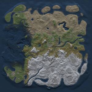 Thumbnail Rust Map: Procedural Map, Size: 5000, Seed: 57541, 17 Monuments