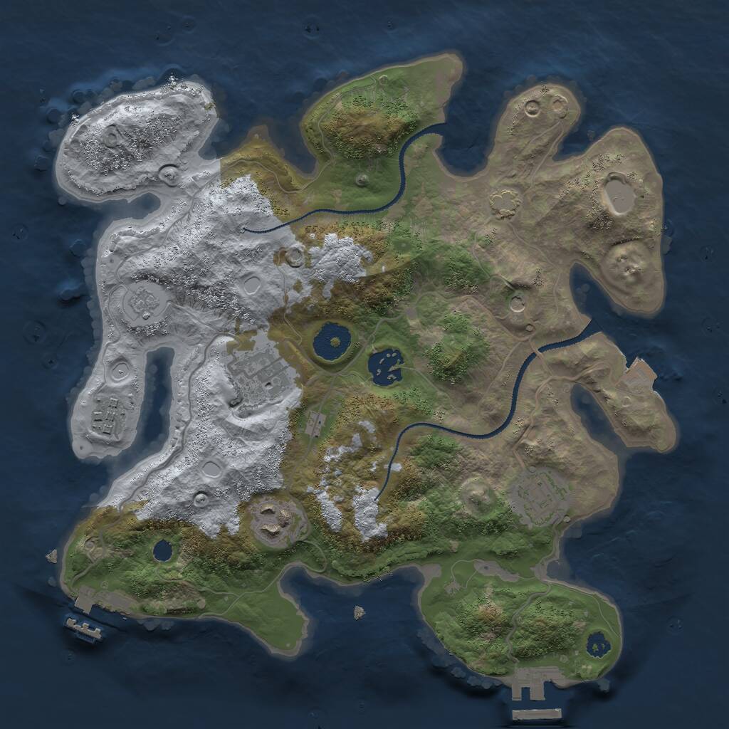 Rust Map: Procedural Map, Size: 3000, Seed: 1496823119, 11 Monuments