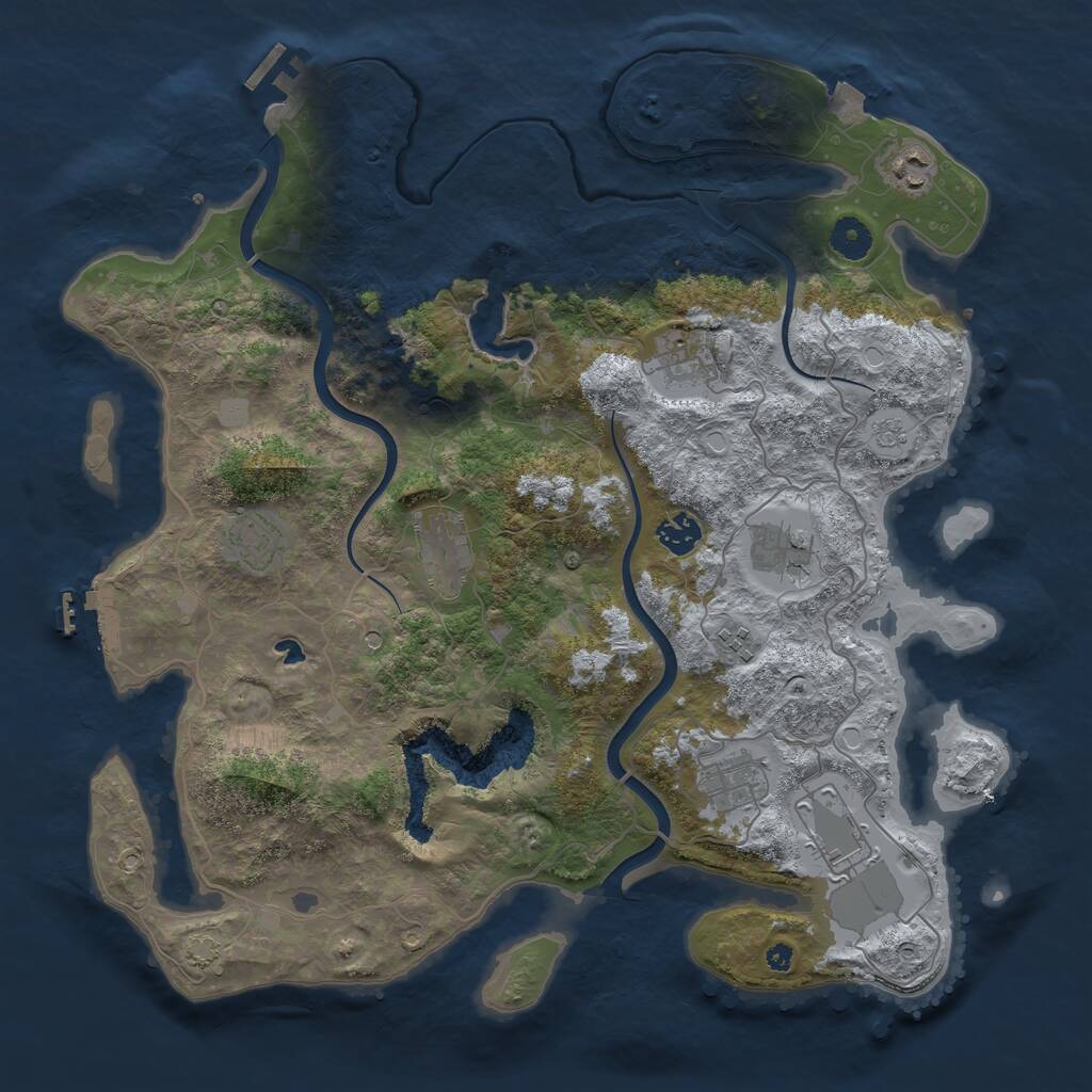 Rust Map: Procedural Map, Size: 4000, Seed: 120371562, 15 Monuments
