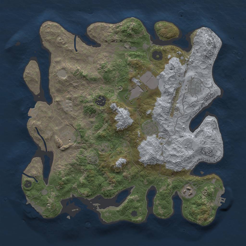 Rust Map: Procedural Map, Size: 3500, Seed: 1573868077, 15 Monuments
