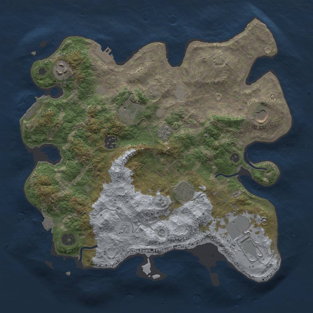 Rust Map: Procedural Map, Size: 3500, Seed: 517640405, 15 Monuments