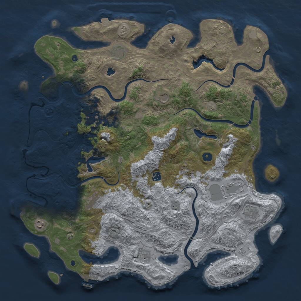 Rust Map: Procedural Map, Size: 4800, Seed: 456778, 17 Monuments