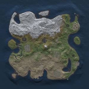 Thumbnail Rust Map: Procedural Map, Size: 3000, Seed: 2139734482, 14 Monuments