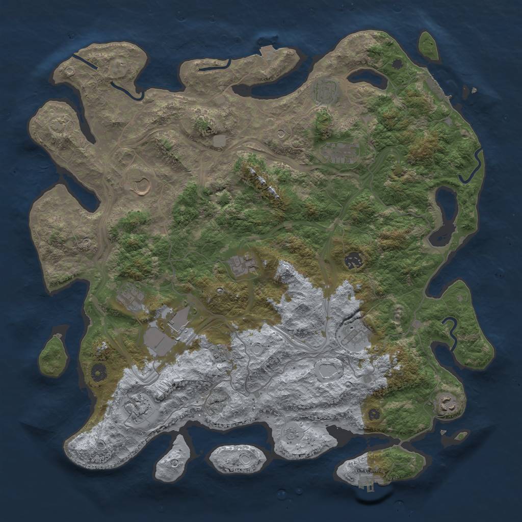 Rust Map: Procedural Map, Size: 4500, Seed: 1656034919, 19 Monuments