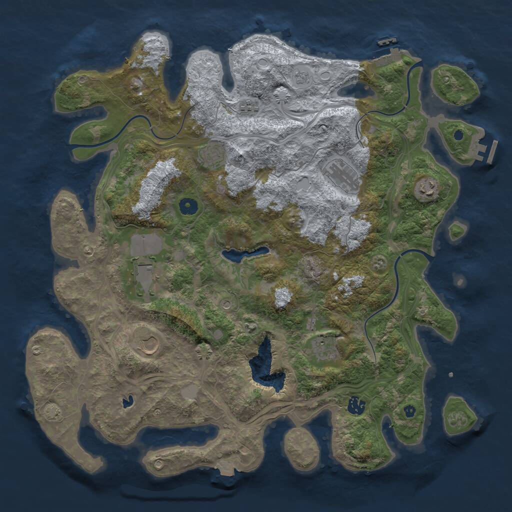 Rust Map: Procedural Map, Size: 4250, Seed: 1899592798, 14 Monuments