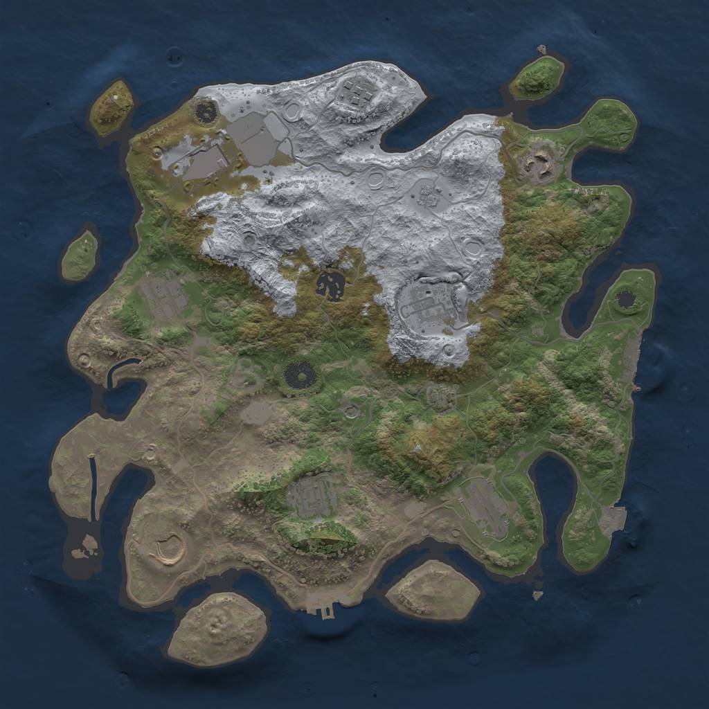 Rust Map: Procedural Map, Size: 3500, Seed: 1482122321, 17 Monuments