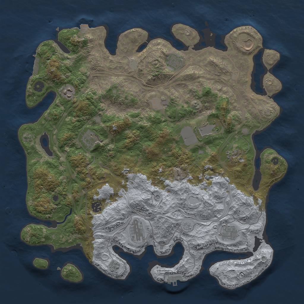 Rust Map: Procedural Map, Size: 4250, Seed: 1680680956, 19 Monuments