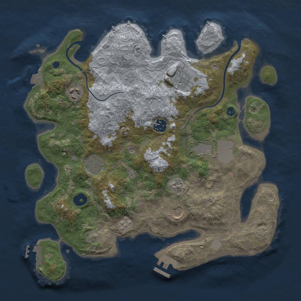 Rust Map: Procedural Map, Size: 3500, Seed: 36033, 13 Monuments