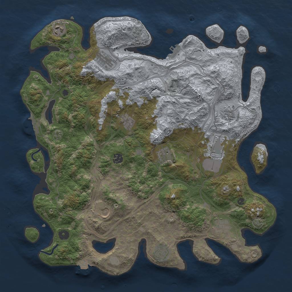 Rust Map: Procedural Map, Size: 4250, Seed: 80857473, 19 Monuments