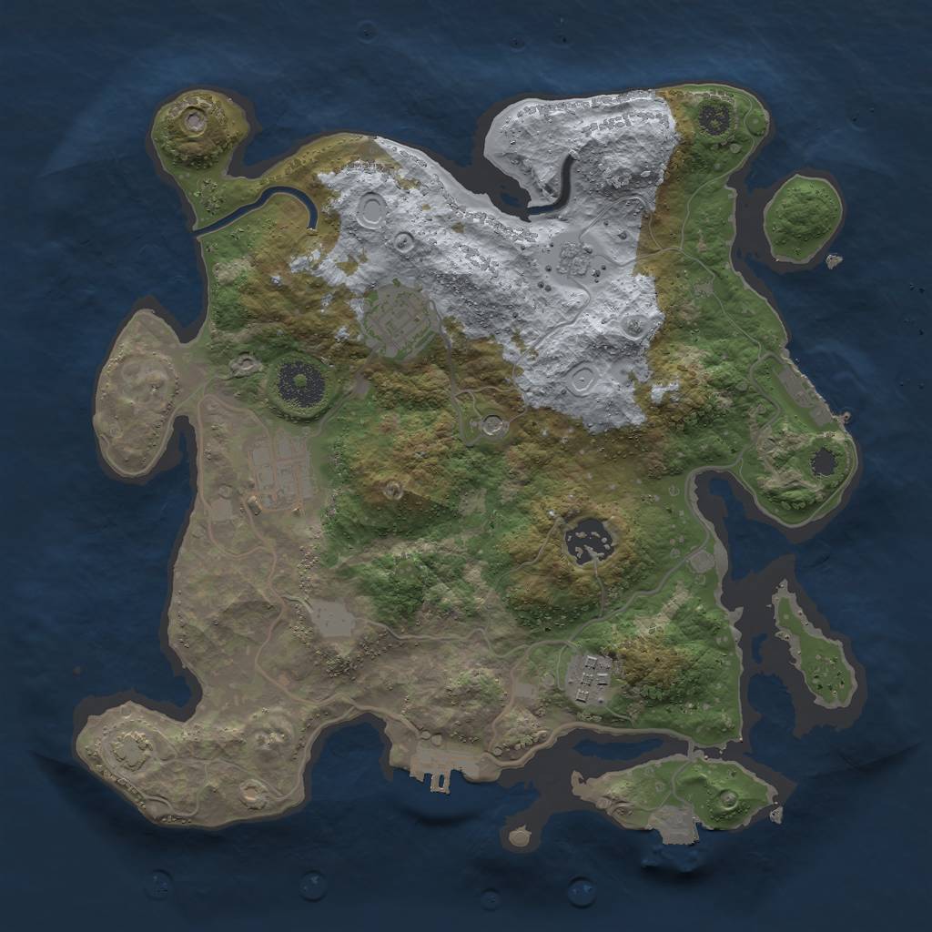 Rust Map: Procedural Map, Size: 3000, Seed: 1316097495, 12 Monuments