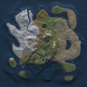 Thumbnail Rust Map: Procedural Map, Size: 3000, Seed: 640950103, 9 Monuments