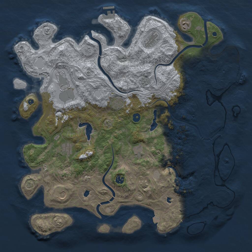 Rust Map: Procedural Map, Size: 4500, Seed: 1612373834, 15 Monuments