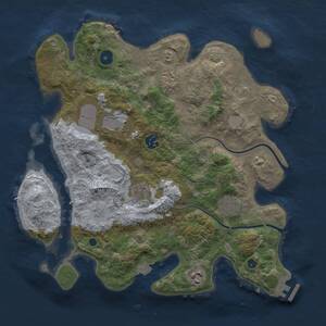 Thumbnail Rust Map: Procedural Map, Size: 3500, Seed: 1040935640, 11 Monuments