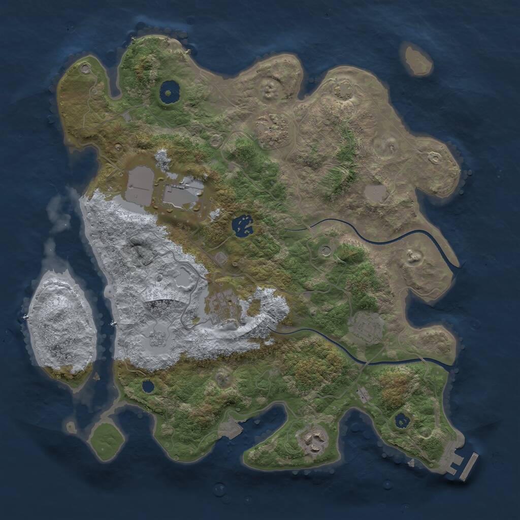 Rust Map: Procedural Map, Size: 3500, Seed: 1040935640, 11 Monuments