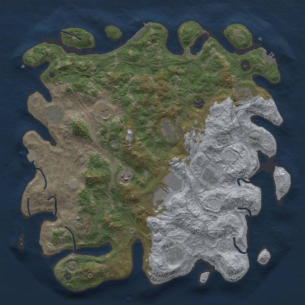 Rust Map: Procedural Map, Size: 4250, Seed: 1732122686, 19 Monuments