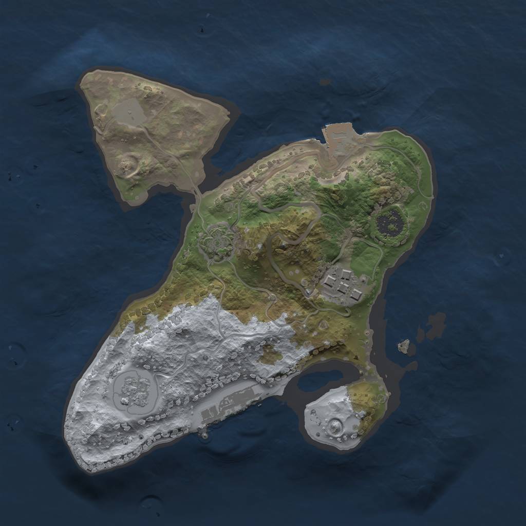 Rust Map: Procedural Map, Size: 2000, Seed: 1382948804, 7 Monuments