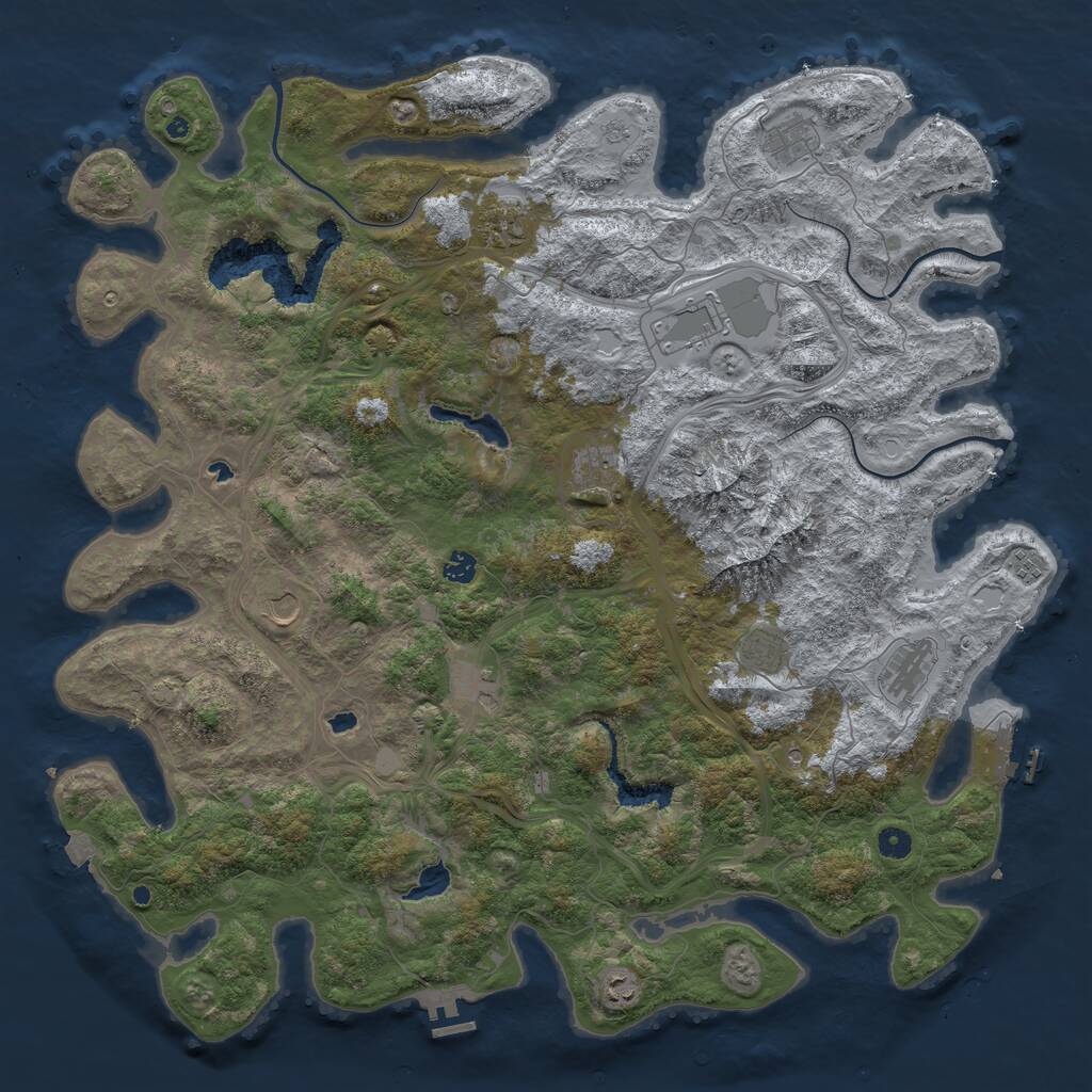 Rust Map: Procedural Map, Size: 5000, Seed: 116626942, 17 Monuments