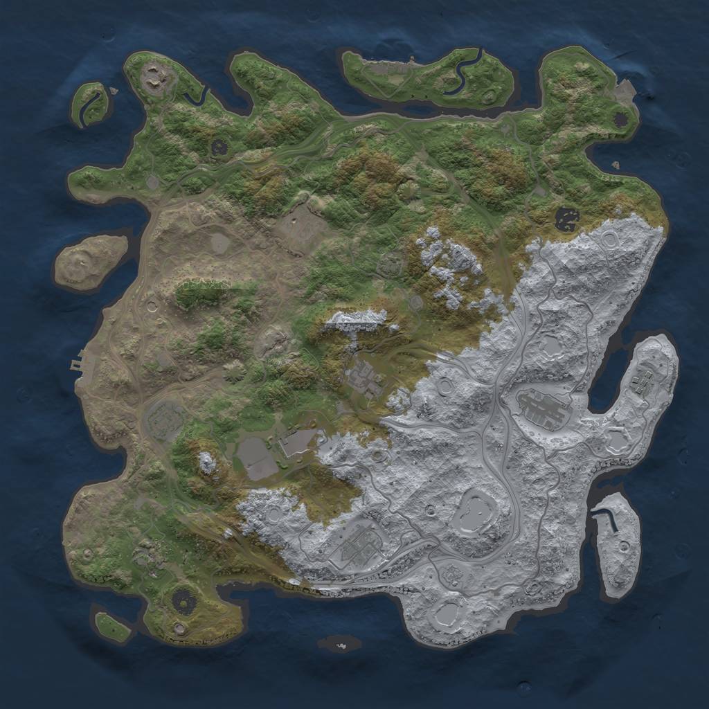Rust Map: Procedural Map, Size: 4251, Seed: 605829738, 18 Monuments