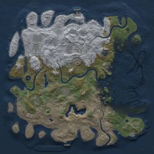 Thumbnail Rust Map: Procedural Map, Size: 4400, Seed: 53341735, 15 Monuments