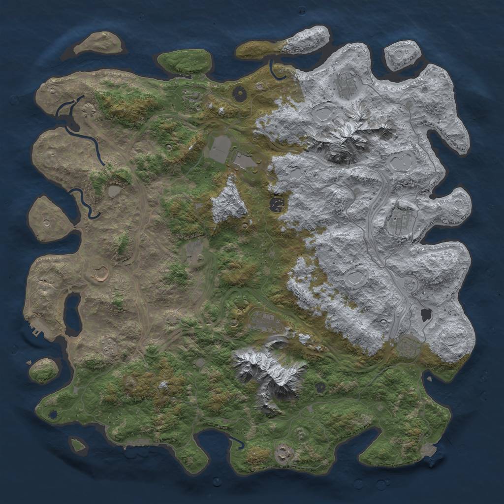 Rust Map: Procedural Map, Size: 5000, Seed: 78634, 19 Monuments