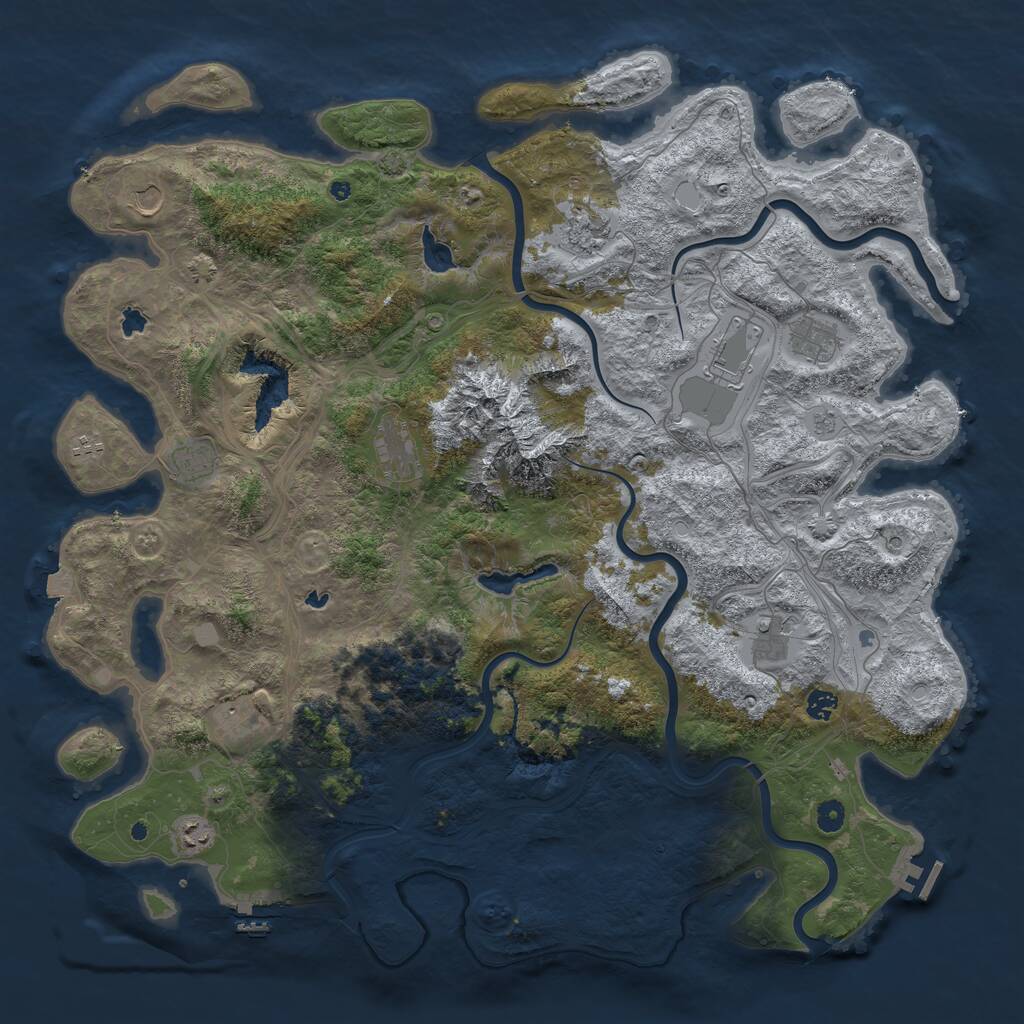Rust Map: Procedural Map, Size: 5000, Seed: 78634, 17 Monuments
