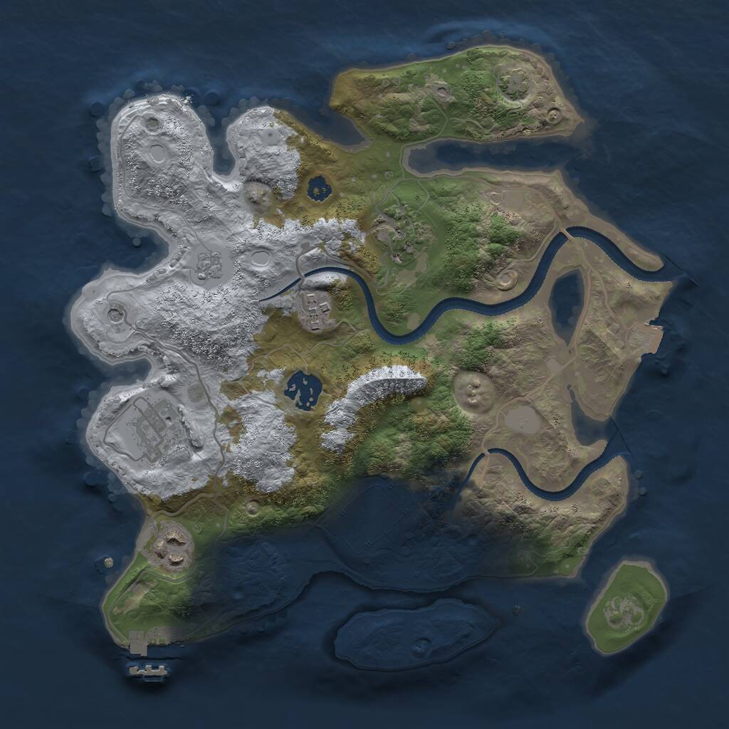 Rust Map: Procedural Map, Size: 3000, Seed: 772961515, 11 Monuments