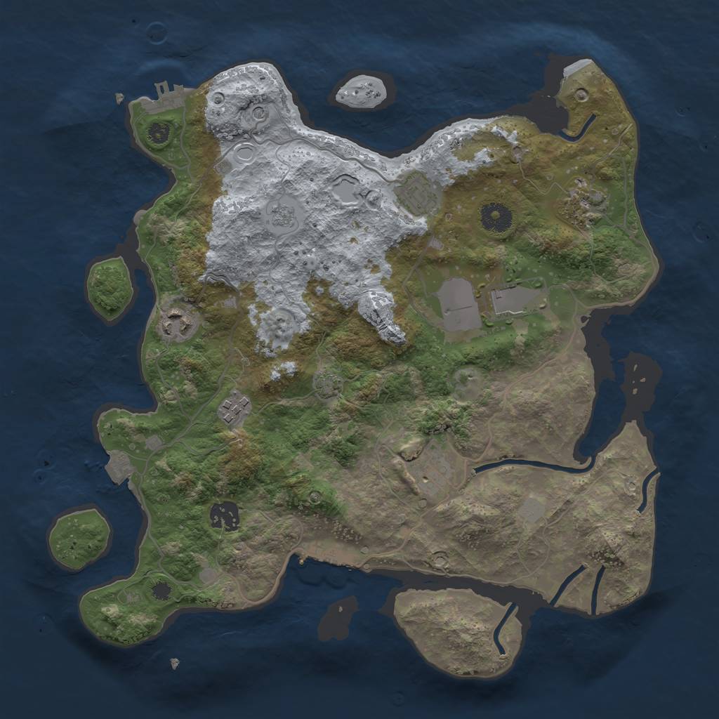 Rust Map: Procedural Map, Size: 3500, Seed: 59289142, 15 Monuments