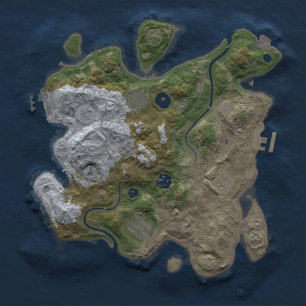 Rust Map: Procedural Map, Size: 3000, Seed: 1300523635, 11 Monuments