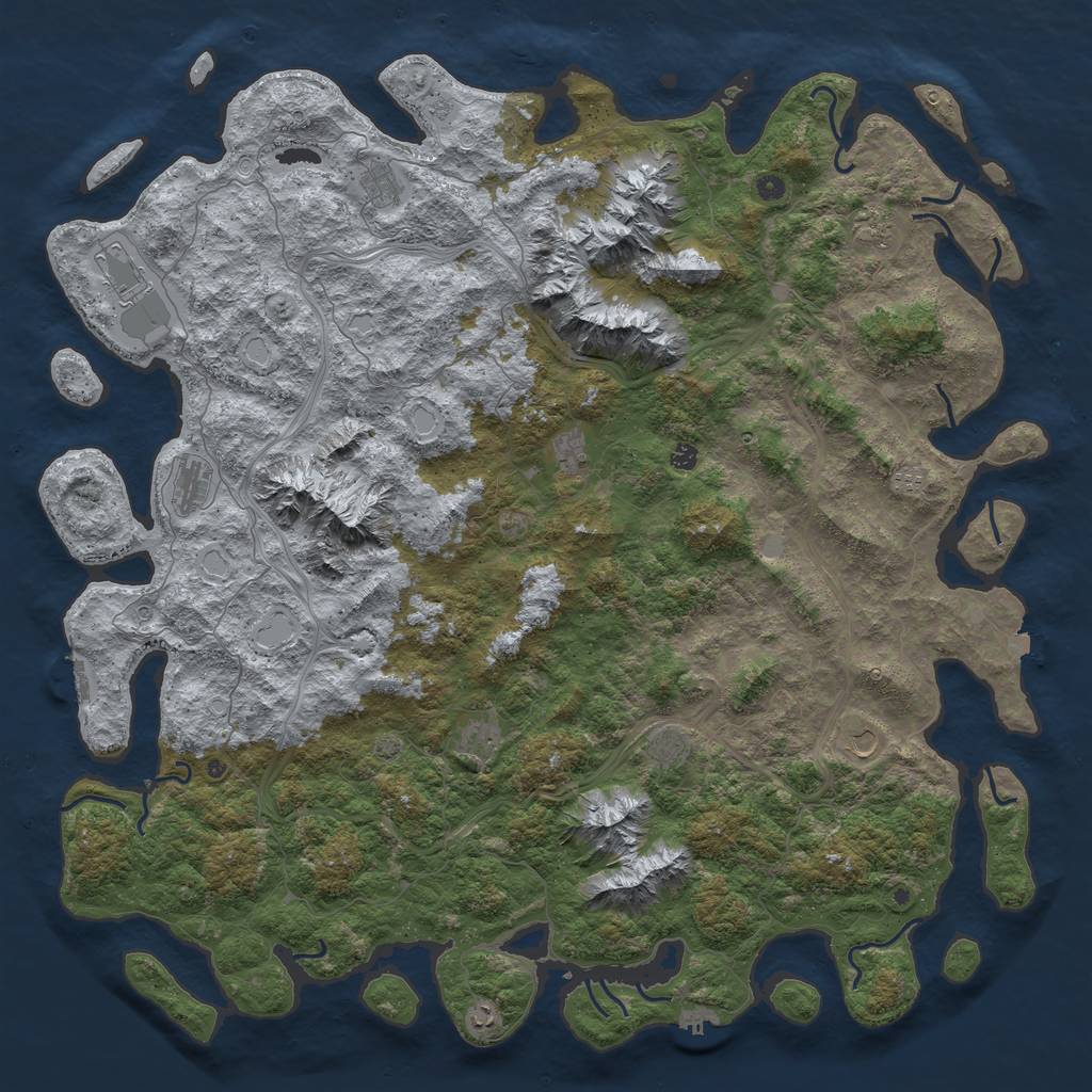 Rust Map: Procedural Map, Size: 6000, Seed: 244125262, 19 Monuments