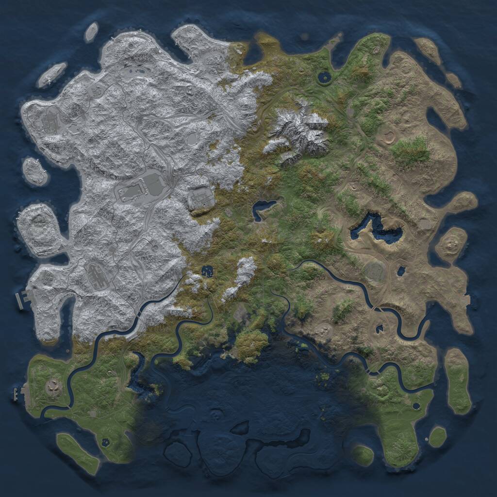 Rust Map: Procedural Map, Size: 6000, Seed: 244125262, 17 Monuments