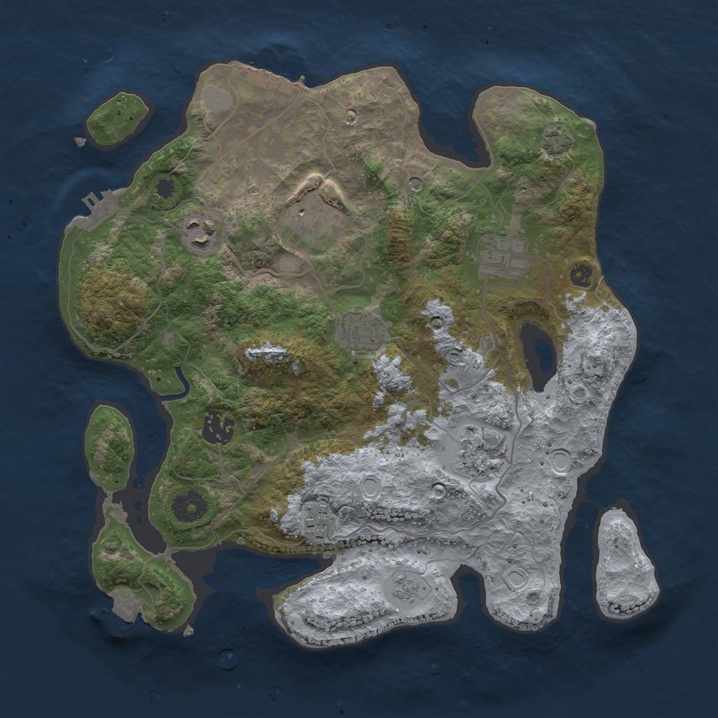 Rust Map: Procedural Map, Size: 3250, Seed: 628596490, 15 Monuments