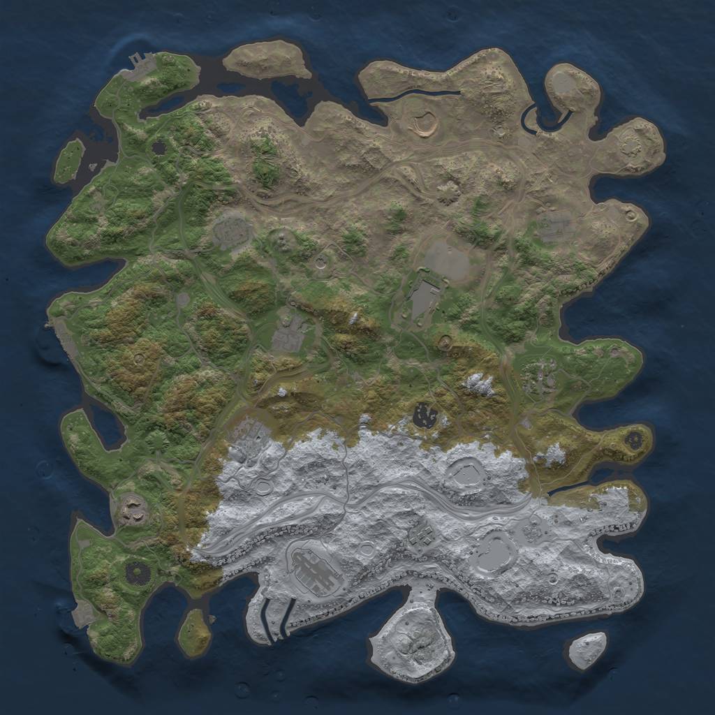 Rust Map: Procedural Map, Size: 4250, Seed: 1901963346, 19 Monuments