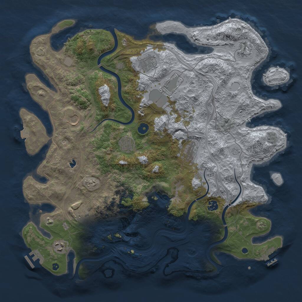 Rust Map: Procedural Map, Size: 4250, Seed: 1764173564, 16 Monuments