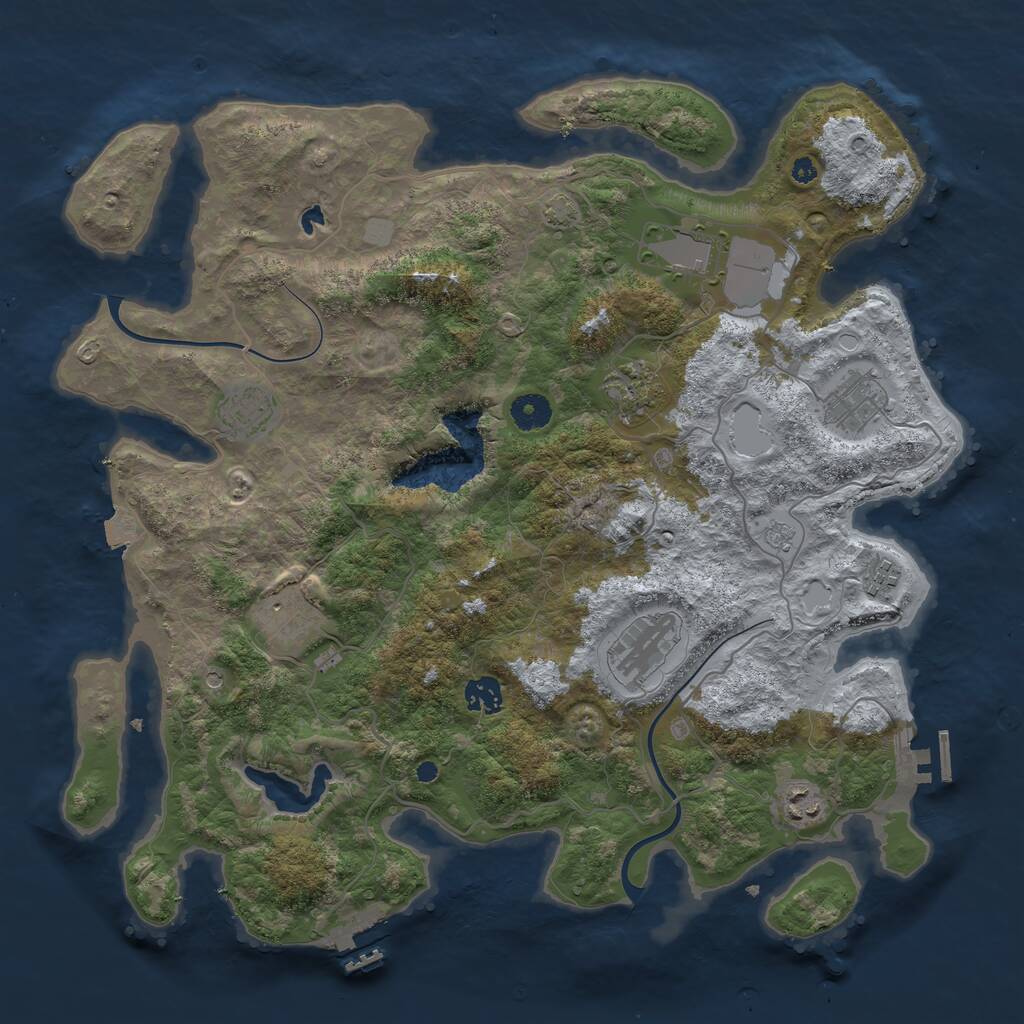 Rust Map: Procedural Map, Size: 4000, Seed: 846044294, 15 Monuments
