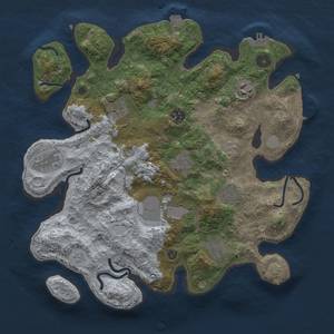 Thumbnail Rust Map: Procedural Map, Size: 3500, Seed: 394055449, 17 Monuments