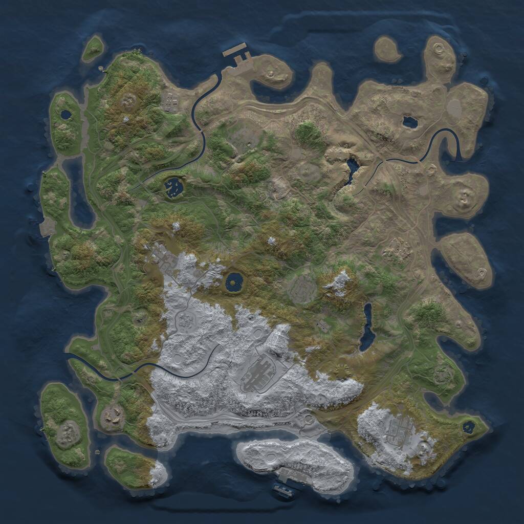 Rust Map: Procedural Map, Size: 4250, Seed: 1237591032, 15 Monuments