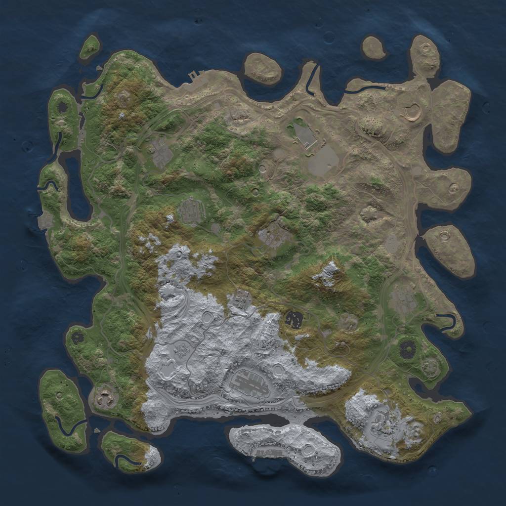 Rust Map: Procedural Map, Size: 4250, Seed: 1237591032, 19 Monuments