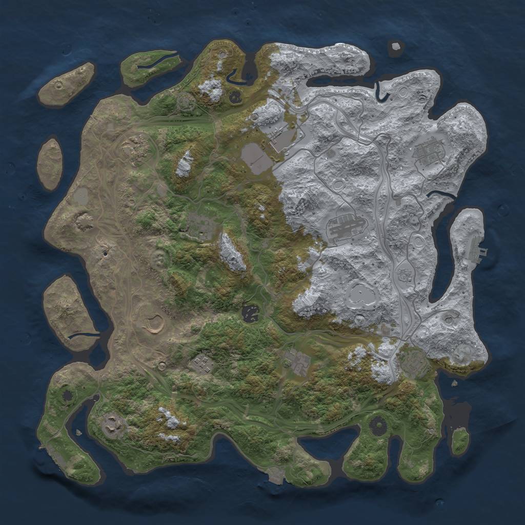 Rust Map: Procedural Map, Size: 4250, Seed: 72809163, 19 Monuments