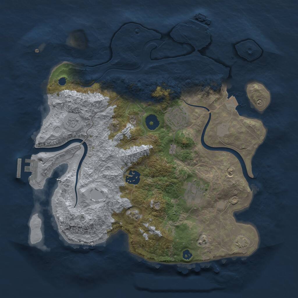 Rust Map: Procedural Map, Size: 3100, Seed: 1996021732, 9 Monuments