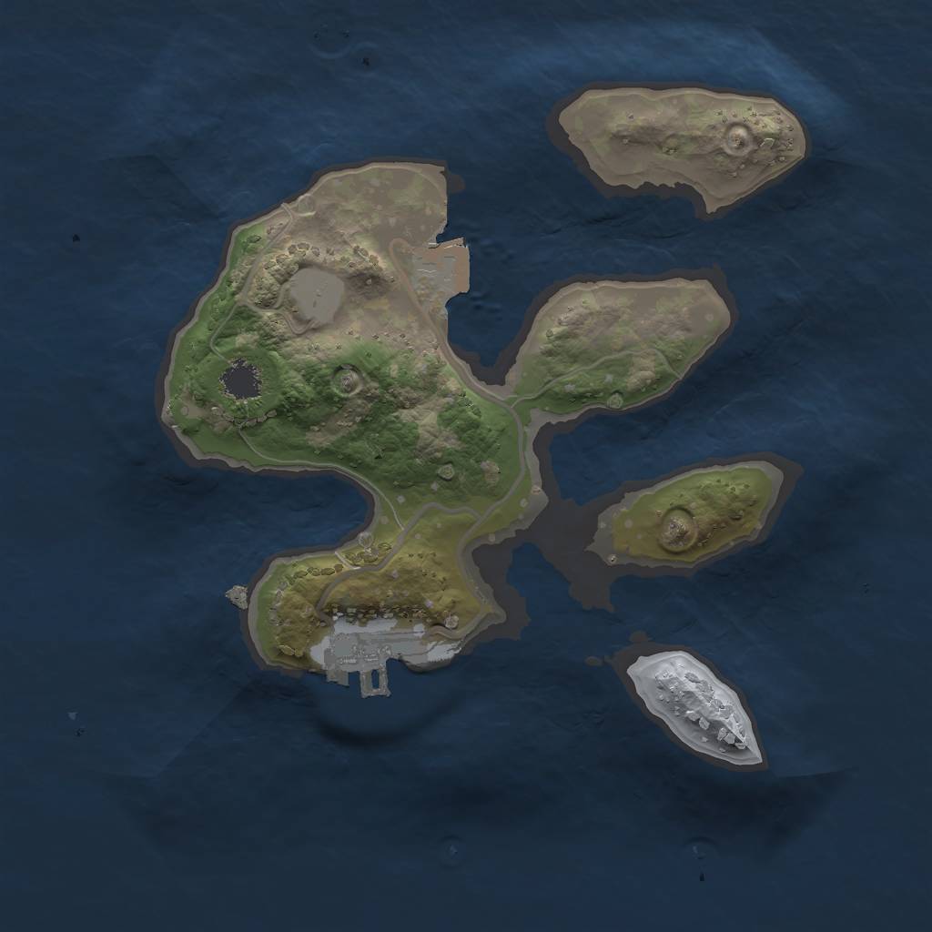 Rust Map: Procedural Map, Size: 2000, Seed: 819840338, 4 Monuments