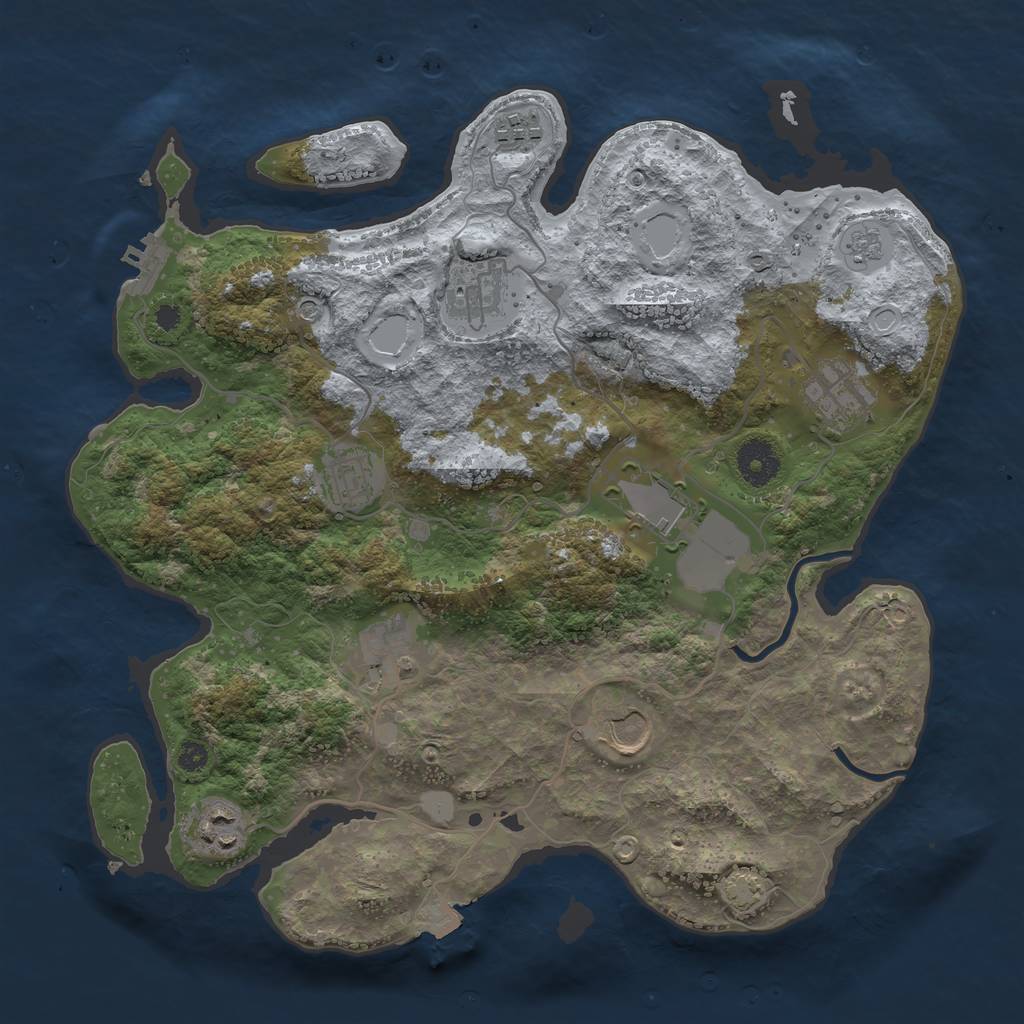 Rust Map: Procedural Map, Size: 3500, Seed: 1340921528, 15 Monuments