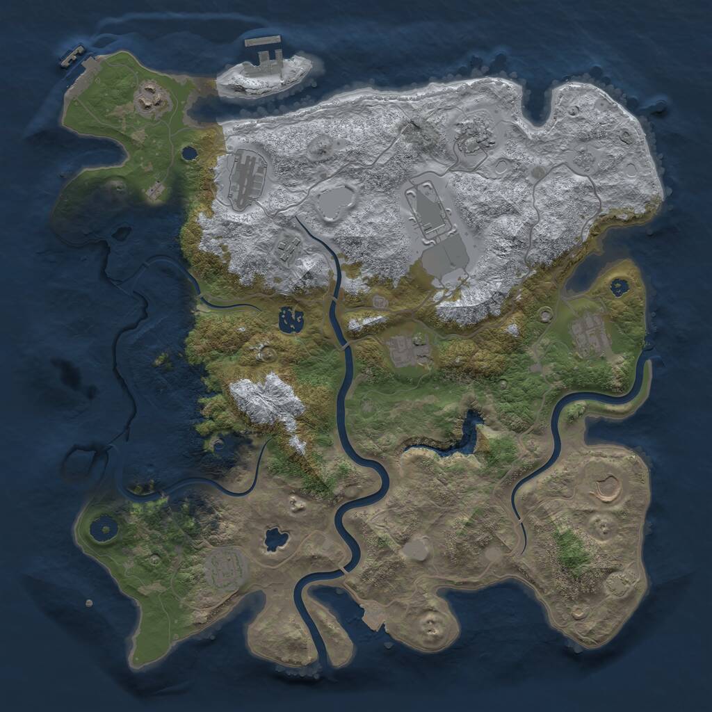 Rust Map: Procedural Map, Size: 4000, Seed: 9141026, 16 Monuments